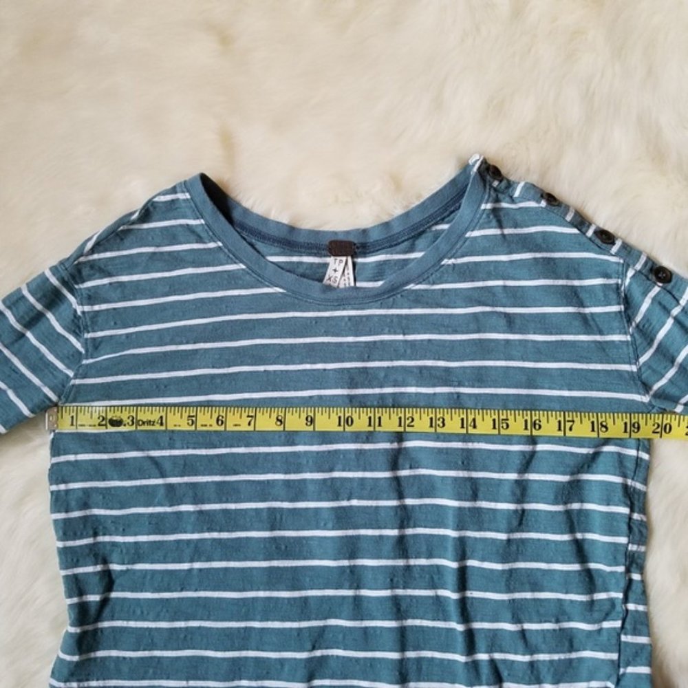 Free People We the Free Button Trim Striped Top XS - Picture 6 of 8